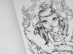 Color'n'Chics 2 - Fantasy Fairy Portraits - Grayscale Coloring Book - Derya A. Çakırsoy - předstínovaná verze