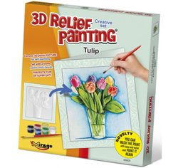 3D reliéfní obrázek - PŘÁNÍČKO 19x21cm Tulipán