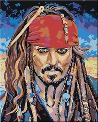 Malování podle čisel - Jack Sparrow - 40 x 50 cm - obtížnost 3 (Střední)