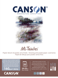 CANSON Mi-Teintes skicák lepený - 24x32cm 20l 160g - Grey/blue tones