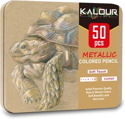 KALOUR Premium colored pencils METALLIC - sada 50 ks