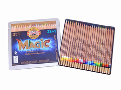 Koh-i-noor MAGIC - trojbarevné pastelky - sada 24 ks v plechu