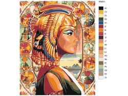 Malování podle čisel - KRÁLOVNA EGYPTA - 40 x 50 cm - obtížnost 3 (Střední) 
