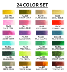 Kuretake GANSAI TAMBI  - akvarelové barvy - sada 24 ks
