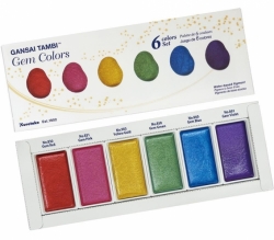 Gansai Tambi GEM Colors - sada 6 ks - akvarelové barvy