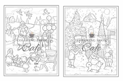 Little Christmas Town - Coloring Book Cafe
