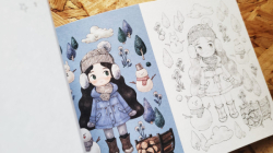 Little Forest Girl´s colouring postcards - JAPONSKO - pohlednice