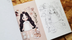 Little Forest Girl´s colouring postcards - JAPONSKO - pohlednice