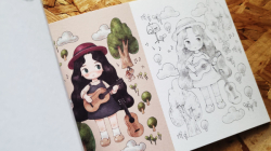 Little Forest Girl´s colouring postcards - JAPONSKO - pohlednice