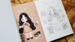 Little Forest Girl´s colouring postcards - JAPONSKO - pohlednice