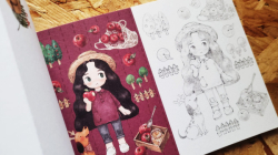 Little Forest Girl´s colouring postcards - JAPONSKO - pohlednice