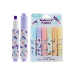M&G - Pastelové zvýrazňovače Mini Animals Know - sada 6 ks