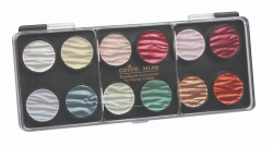 COLIRO Pearl Color Set - sada 12 ks - perleťové akvarelové barvy - velká zkušební sada