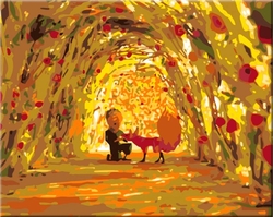 Malování podle čisel - Malý princ v tunelu z růží - 40 x 50 cm - obtížnost 2 (snadné)