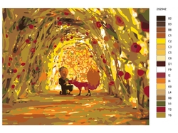 Malování podle čisel - Malý princ v tunelu z růží - 40 x 50 cm - obtížnost 2 (snadné)