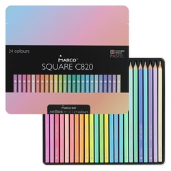 Marco SQUARE C820 Pastel  - umělecké pastelky - sada 24 ks - pastelové odstíny