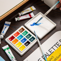 Meeden - Porcelánová paleta čtvercová 12 důlků 9x9cm s víčkem
