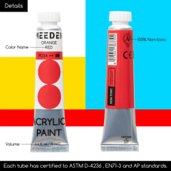 Meeden Velká sada akrylových barev - 100 x 12ml