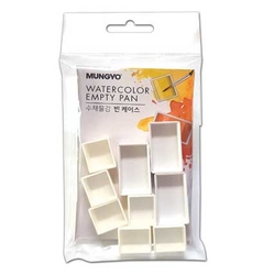 MUNGYO Watercolor empty pans - sada prázdných pánviček a půlpánviček - 9 ks