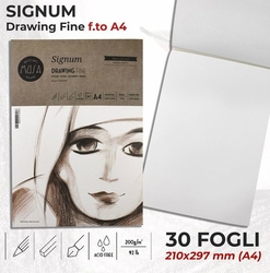 MUSA Signum - DRAWING FINE (Disegno) - blok na skicování a kresbu - (200 g/m2, 30 listů) - rozměr A4