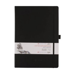 Nevskaya Palitra Academy LADOGA - sketchbook - skicák v pevné vazbě 140 g/m2 - ČERNÁ - 5 rozměrů