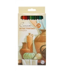 St. Petersburg Nevskaya Palitra SONNET - GRAPHITE PENCILS - sada 24 ks - rozmývatelné grafitové pastelky