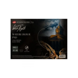 Nevskaya Palitra WHITE NIGHTS - watercolour pad 240 g/m2 - BLACK (ČERNÁ) - 2 rozměry