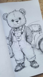 Nostalgische Teddys I: Malbuch für Kinder und Erwachsene