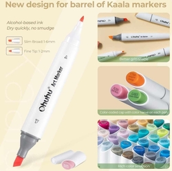 Ohuhu Art marker - oboustranné fixy v boxu - sada 60 ks