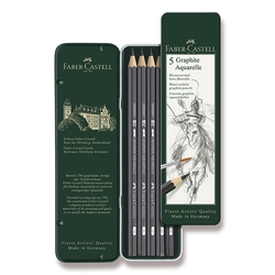 Faber-Castell Graphite Aquarelle - 5 ks, plechová krabička