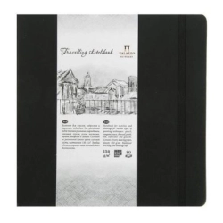PALAZZO Elite Art - Travelling sketchbook - skicák v pevné vazbě 130 g/m2 - ČERNÁ - čtverec 25 x 25 cm