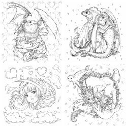 Pop manga Dragons and other magically mythical creatures Coloring Book - Camilla D'Errico - polské vydání