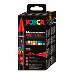 Posca PC-5BR - štětečkový hrot - sada 16 ks