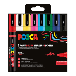Posca PC-5BR - štětečkový hrot - sada 8 ks