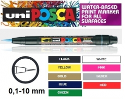 POSCA (UNI) Dekorační popisovač PCF-350 - 10 barev - štětečkový hrot