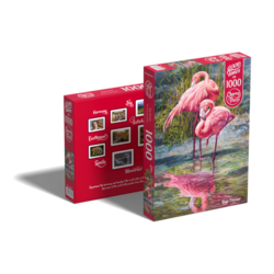 Puzzle Cherry Pazzi Good Times - Bingo Flamingo Plameňáci - 1000 dílků