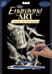 Engraving Art  - PTERODACTYL - Glow in the dark - vyškrabávácí obrázek