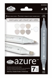 Royal & Langnickel AZURE Twin Marker - oboustranný fix - WARM GRAY - sada 7 ks