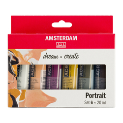 Royal Talens AMSTERDAM Portrait set - akrylové barvy v tubě - sada 6 x 20 ml - portrétní barvy