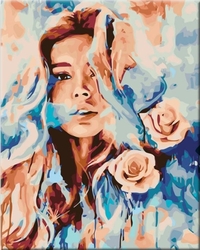 Malování podle čisel - Růžová žena - 40 x 50 cm - obtížnost 2 (snadné)
