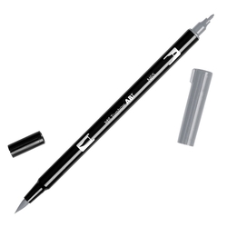 Tombow ABT Dual brush pen - oboustranný fix  – sada 6 ks - GRAY COLORS