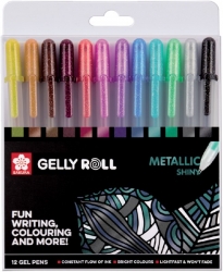 SAKURA Gelly roll  - METALLIC - sada gelových per - 12 ks