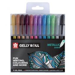 SAKURA Gelly roll  - METALLIC - sada gelových per - 12 ks