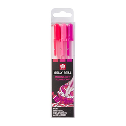 SAKURA Gelly roll MOONLIGHT Fluorescent SWEETS - gelové pero - sada 3 ks