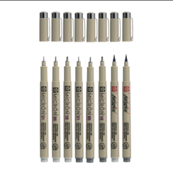 Sakura PIGMA 6 Micron Gray + 2 Brush Gray