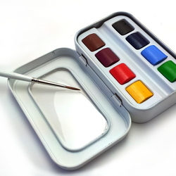 SENNELIER - Aqua Mini - Mistrovské akvarelové barvy l'Aquarelle - 8 ks půlpánvičky