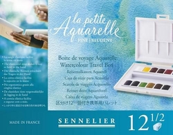 SENNELIER la petite Aquarelle Fine Student - studentské akvarelové barvy - 12 ks půlpánvičky