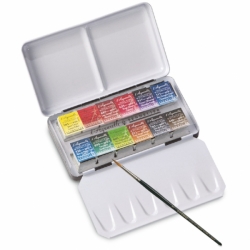SENNELIER - Mistrovské akvarelové barvy l'Aquarelle - 12 ks půlpánvičky