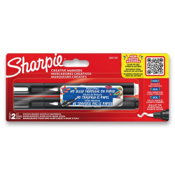 SHARPIE - ACRYLIC MARKER BULLET - akrylový popisovač - SADA 2 BARVY, ČERNÁ A BÍLÁ