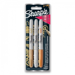 Sharpie permanent markers METALLIC - permanentní fixy - sada 3 ks